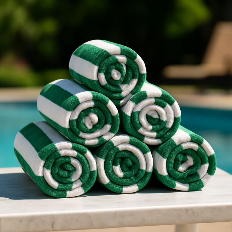 Pool towels stored for guest use